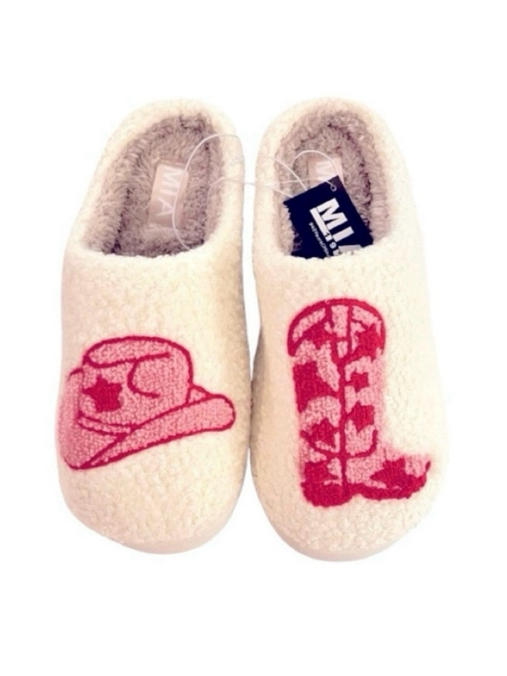 🆕- Pink Cowgirl Plush Cozy Slippers.
